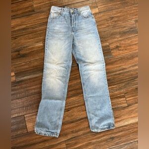 River Island brand jeans. Lace up waist in back. Slit in legs. Uniquez size 8L